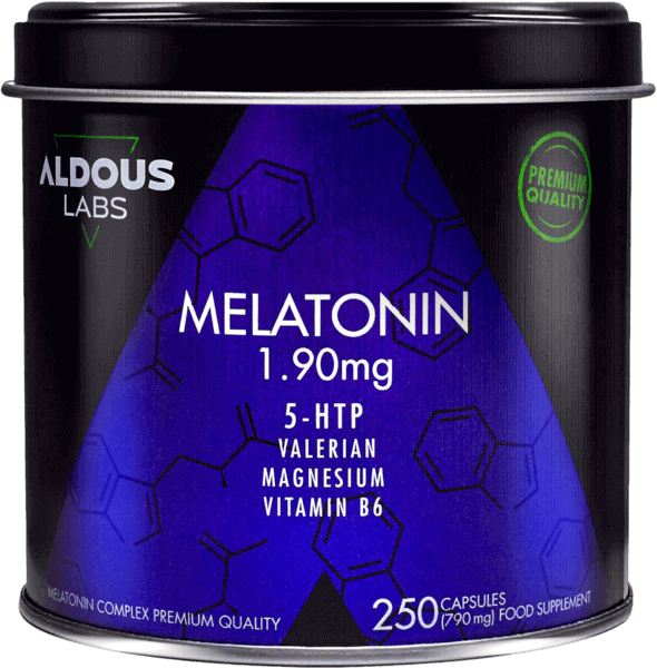 Melatonina con Magnesio, Griffonia, Valeriana y Vitamina B6 Aldous | 250 Cápsulas