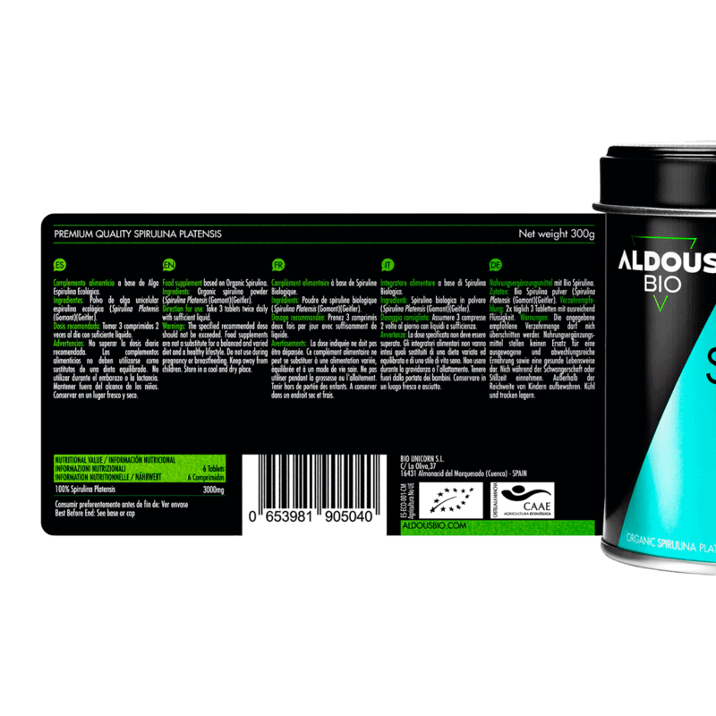 Espirulina Ecológica Aldous Bio | 600 comprimidos