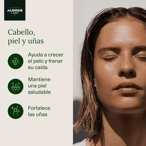 Biotina con Zinc, Selenio, Vitamina D3 y Vitamina E  Aldous | 400 Comprimidos