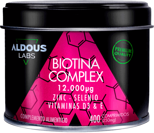 Biotina con Zinc, Selenio, Vitamina D3 y Vitamina E  Aldous | 400 Comprimidos