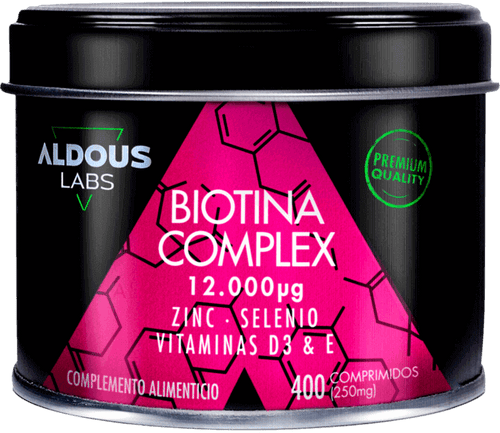 Biotina con Zinc, Selenio, Vitamina D3 y Vitamina E  Aldous | 400 Comprimidos