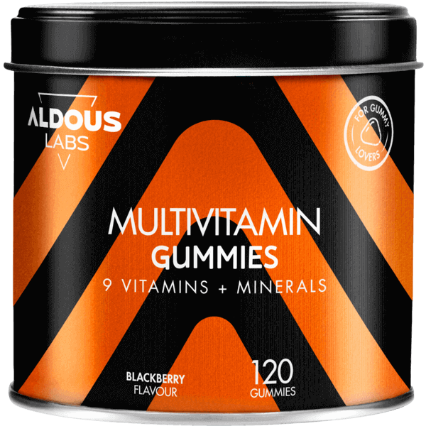 Multivitaminas en gominolas Aldous | 120 gummies sabor natural a mora